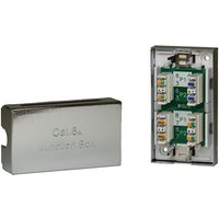 Cablenet Cat6a FTP IDC punchdown coupler joint, silver casing, exposed internal wiring and connection points.