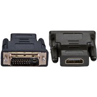 Black Cablenet HDMI 1.4b Female DVI-D to Male DVI-D 24+1 Dual Link Adaptor with textured grip and gold connectors.