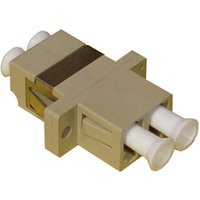 Beige Cablenet LC Duplex MM Coupler with rectangular body and two white connector ports.