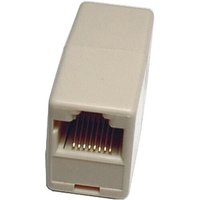 Beige Cablenet RJ45 UTP Female Coupler 8p8c with rectangular shape and visible gold pins.