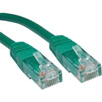 Green 0.25m Cat6 U/UTP networking cable with clear RJ45 connectors, by Cables Direct.
