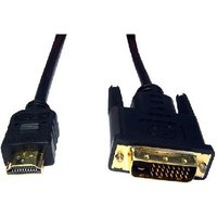 Black 1.5m HDMI to DVI-D cable with gold-plated connectors by Cables Direct