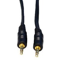Black 2m 3.5mm male-to-male audio cable with gold-plated connectors by Cables Direct.