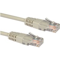 Grey 2m Cat5e networking cable with clear RJ45 connectors, U/UTP design by Cables Direct.