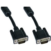 Black 5m SVGA VGA cable with chrome connectors and ferrite cores by Cables Direct
