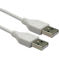 White USB 2.0 cable, 5 meters, with USB A connectors on both ends, by Cables Direct.