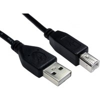 Black USB 2.0 cable, 0.5m, with USB A and USB B connectors by Cables Direct.