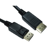 Black 7m DisplayPort cable by Cables Direct with locking connectors and ridged grips.