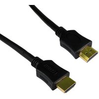 Black HDMI cable 15 m with gold-plated Type A connectors, Cables Direct branding on connectors.