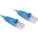 Blue 2-meter Cat6 U/UTP networking cable featuring clear connectors with gold contacts at both ends for enhanced connectivity.