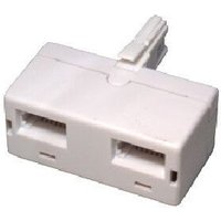 White Cables Direct BT-750 cable gender changer with two BT ports and compact rectangular design.