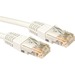 White 25-meter Cat5e U/UTP networking patch cable featuring transparent connectors on both ends, designed for reliable data transmission.