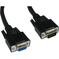 Black VGA cable 2m with D-Sub connectors, featuring blue and silver pin interfaces.