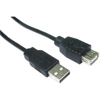 Black Cables Direct CDL-023 USB 2.0 cable, 3 meters, with USB A male to female connectors.