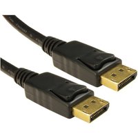 Black 2m DisplayPort cable with locking connectors and gold-plated ends by Cables Direct.