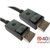 Black 1m DisplayPort cable by Cables Direct with two rectangular connectors featuring the DisplayPort logo.