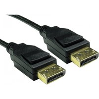 Black 3m DisplayPort cable with gold-plated connectors and black plastic casing by Cables Direct.