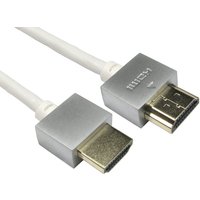 White 1m HDMI cable with silver connectors, standard Type A, by Cables Direct.