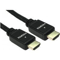 Black Cables Direct HDMI cable 1 m with gold-plated Type A connectors and braided exterior.