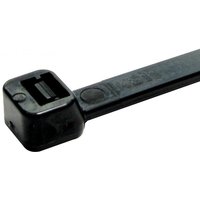 Black nylon beaded cable tie with square locking head, pack of 100 by Cables Direct.