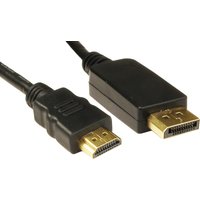 Black 5m DisplayPort to HDMI cable with gold-plated connectors by Cables Direct.