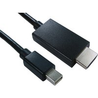 Black 1m Cables Direct DisplayPort to HDMI cable with standard HDMI Type A connector.