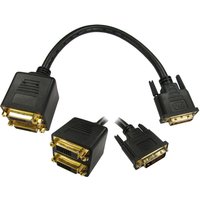 Black DVI cable with dual DVI-D connectors, gold-plated ends, and flexible short cable by Cables Direct.