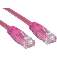 Pink Cat6 U/UTP networking cable, 1m, with clear RJ45 connectors, by Cables Direct.
