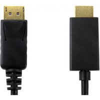 Black Cables Direct HDPORT-0054K-2M adapter with gold-plated DisplayPort and HDMI connectors.