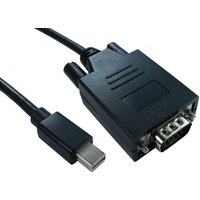 Black Cables Direct Mini DisplayPort to VGA adapter cable, 1m length, with rectangular connectors.