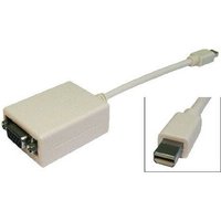 Beige Cables Direct Mini DisplayPort to VGA adapter, 0.15m, with VGA D-Sub female and Mini DisplayPort male connectors.