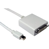 White 3m Mini DisplayPort to DVI cable with rectangular adapter and compact connectors.