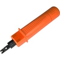 Black and orange Cables Direct cable crimper with ribbed handle and metal crimping tip.