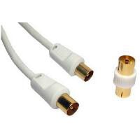 White 5m coaxial TV cable with gold-plated IEC connectors by Cables Direct.
