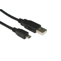 Black Cables Direct USB 2.0 cable, 0.5m length, with USB A and Micro-USB B connectors.