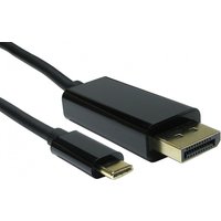 Black USB C to DisplayPort cable, 5m length, with gold-plated connectors for 4K @ 60Hz by Cables Direct.