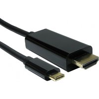 Black USB-C to HDMI cable, 3m length, gold-plated connectors, supports 4K at 60Hz, by Cables Direct.