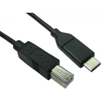 Black USB 2.0 cable, 1m, with USB-C and USB-B connectors, by Cables Direct.
