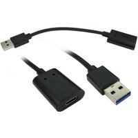 Black USB 3.2 Gen 2 cable with USB A to USB C connectors, featuring a sleek design by Cables Direct.