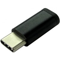 Black Cables Direct USB Type C to Micro USB adapter with compact rectangular design and metallic connector tip.