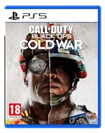 Cover art for "Call of Duty: Black Ops Cold War" features a split image of a soldier's face, showcasing vibrant colors and intense details, with a blue PS5 case.