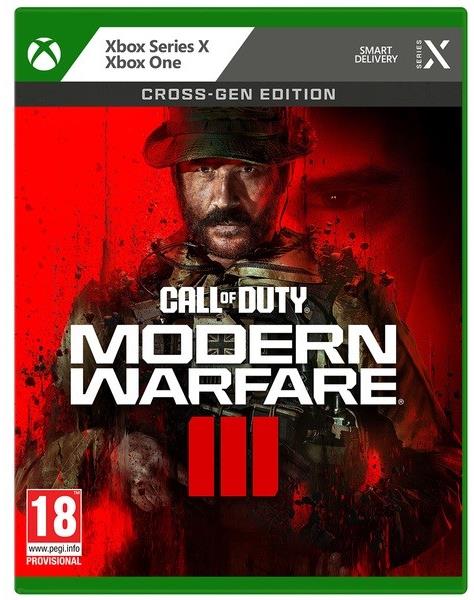 Cover art for "Call of Duty: Modern Warfare III" featuring a soldier in a dark uniform against a red background, with bold white text and Xbox Series X branding at the top.