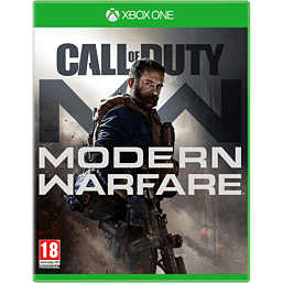 Green Xbox One game case featuring "Call of Duty Modern Warfare" title, with a soldier in tactical gear on the cover and a bold, dark background.