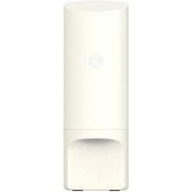 White cylindrical Wi-Fi 6 outdoor access point with a smooth matte finish, featuring a prominent Cambium Networks logo on the front and a vented base for heat dissipation.