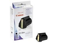 Black Canon CJ3A printhead cartridge, 3ml, displayed beside its colorful packaging featuring a white and blue design with "you can" and "Canon" branding.