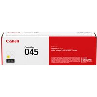 Canon 045 yellow toner cartridge in red and white box with Canon branding and color indicator.