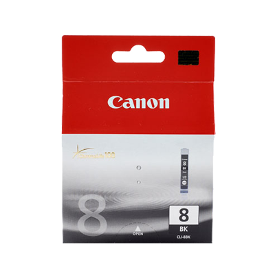 Canon PIXMA IP5100 printer ink cartridges multipack featuring a red and silver packaging with the Canon logo, displaying the number "8" prominently on the front.