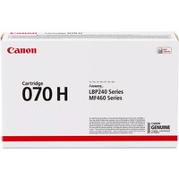 Canon 070H black toner cartridge in white box with red Canon logo and model details.