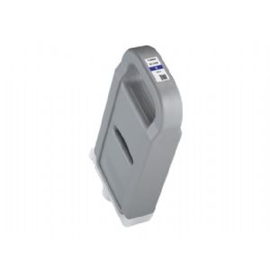 Canon Blue 700ml Lucia Pro Ink Cartridge in a gray plastic casing with a handle, featuring a label indicating color and capacity on the top.