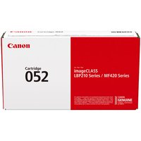 Canon 052 toner cartridge box, white and red packaging, for LBP-214, yields 3.1K pages.